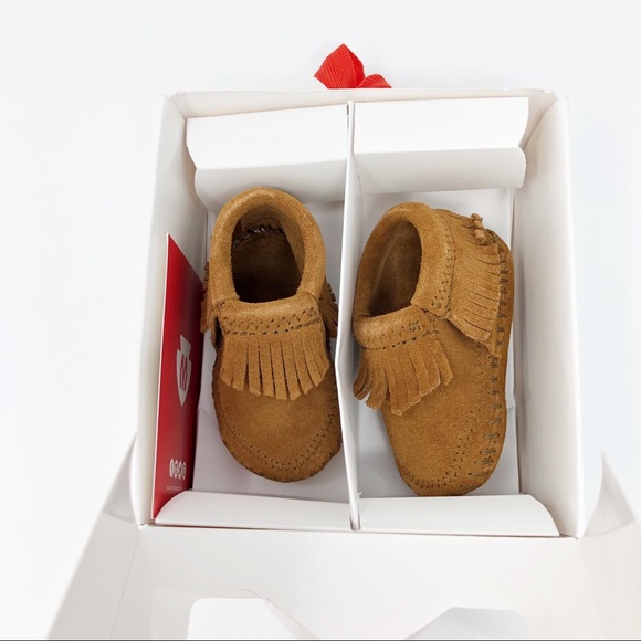 Minnetonka Brown Leather Moccasins - Picture 3 of 6